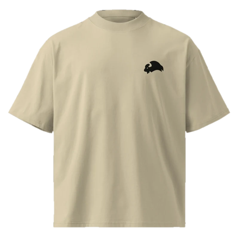 No Meat. No Shortcuts. - Oversized Tee, stone, front view