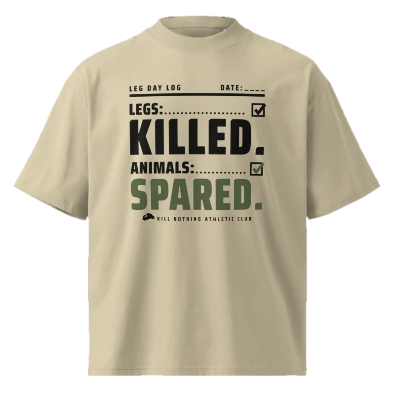 Legs: Killed. - Oversized Tee, stone, front view